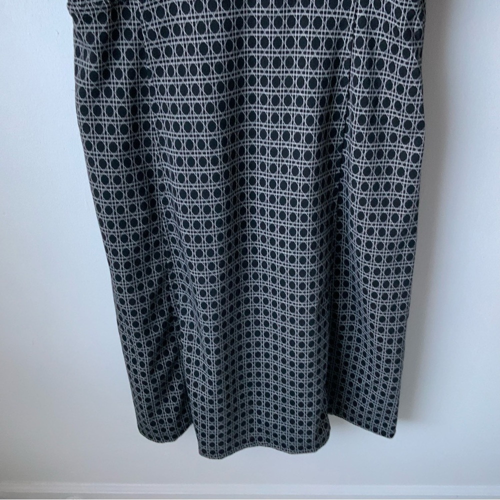 Max Studio Patterned Collared Midi Dress Black Wh… - image 8